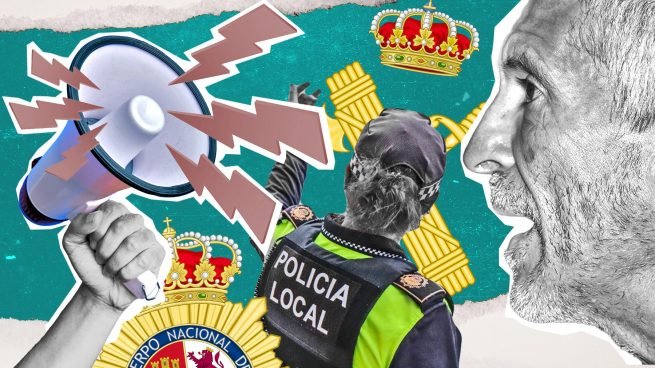 Los agentes locales se suman a la manifestación de policías y guardias civiles contra Sánchez